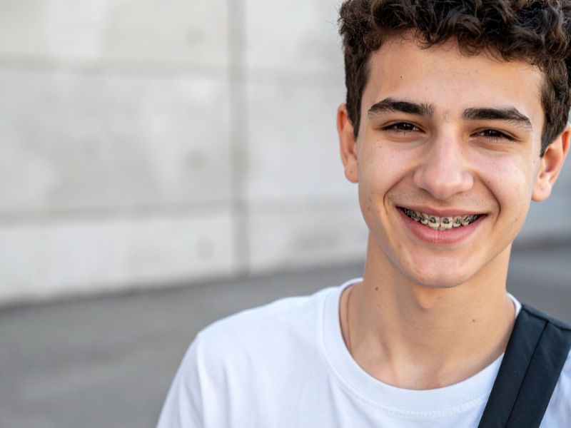 Teen smiling with braces for teens at our office near Kissimmee